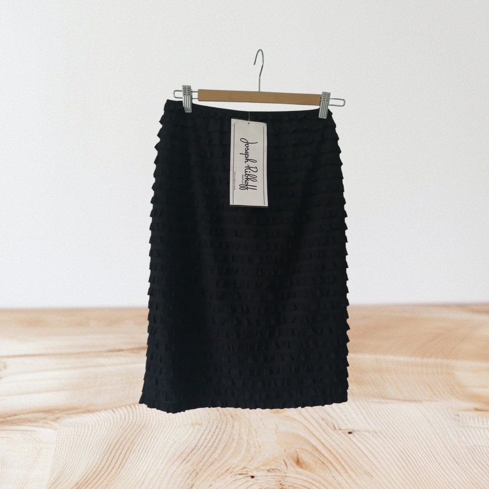 Joseph Ribkoff Textured Black Pencil Skirt
